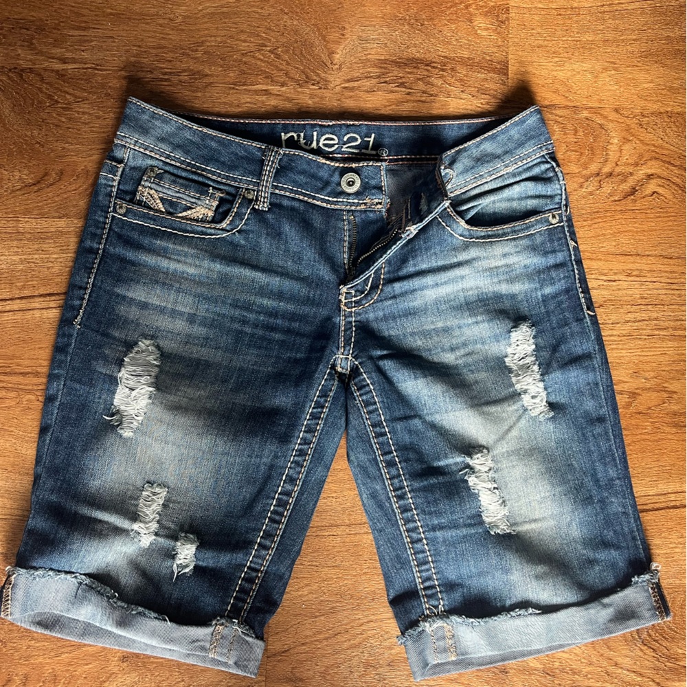 Rue21 Blue Distressed Slim-Fit Jeans